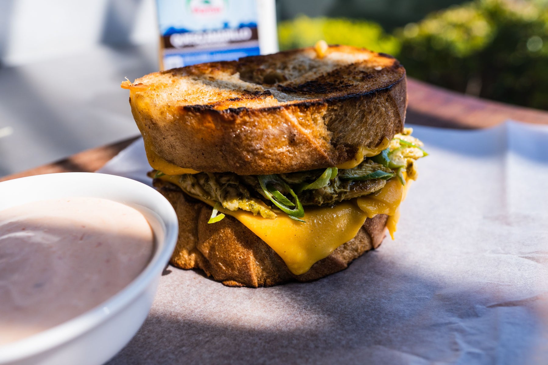 Sandwich de pollo y Queso Amarillo en salsa de Crema Agria Parma