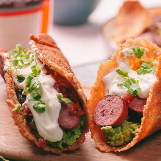 Tacos de costra crujiente de Parmesano