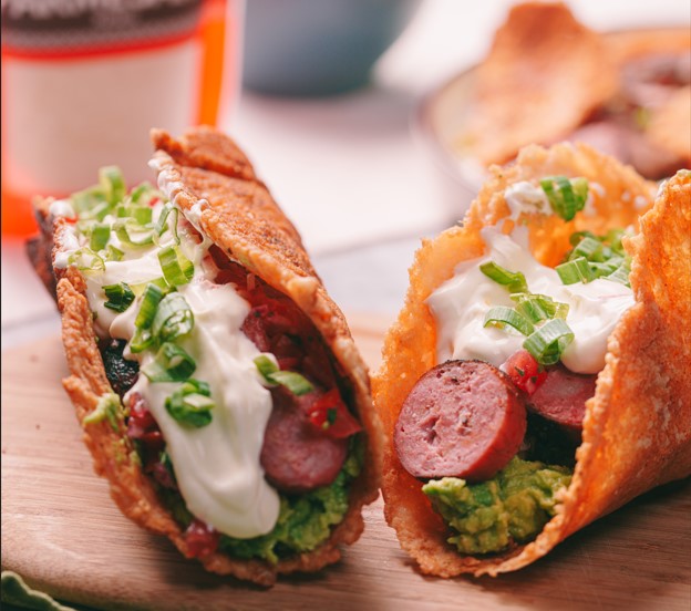 Tacos de costra crujiente de Parmesano
