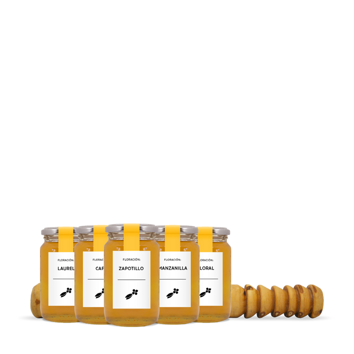 Kit colección de miel + servidor de madera